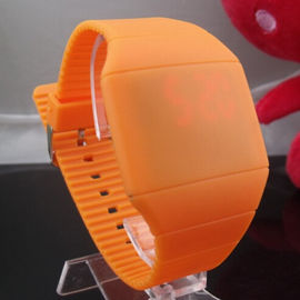 Montre de visage de miroir de l'écran tactile de silicone de Vogue LED Digital pour l'étudiant d'école