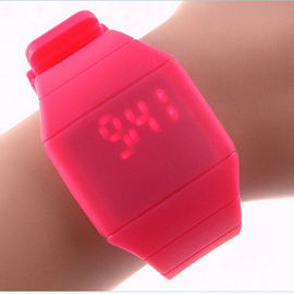 Montre de visage de miroir de l'écran tactile de silicone de Vogue LED Digital pour l'étudiant d'école
