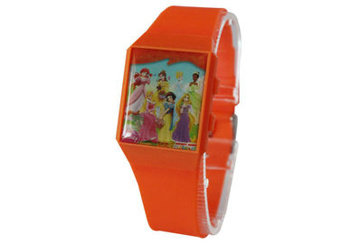 Le grand visage a mené la courroie de la montre-bracelet TPU de quartz de Digital Japon Movt, dos d'acier inoxydable