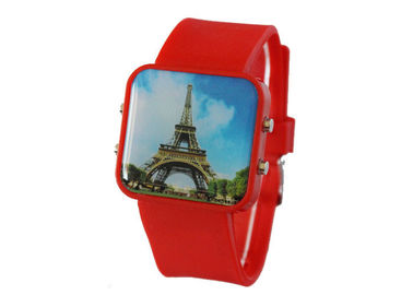 Grand dos carré d'acier inoxydable de montres de Digital d'écran tactile de modèle pour des enfants