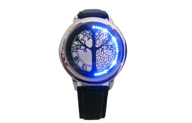 Montre-bracelet en cuir du bracelet LED Digital unisexe pour nager, résistant à l'eau