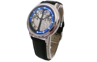 Montre-bracelet en cuir du bracelet LED Digital unisexe pour nager, résistant à l'eau