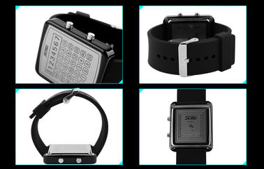 Montre-bracelet de Digital de contre-jour d'EL de LED, montres de miroir de cadran de calculatrice
