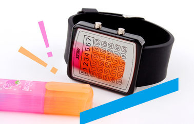 Montre-bracelet de Digital de contre-jour d'EL de LED, montres de miroir de cadran de calculatrice