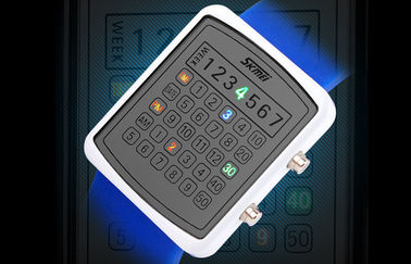 Montre-bracelet de Digital de contre-jour d'EL de LED, montres de miroir de cadran de calculatrice