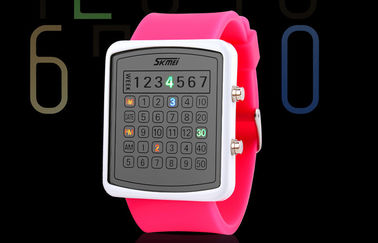 Montre-bracelet de Digital de contre-jour d'EL de LED, montres de miroir de cadran de calculatrice