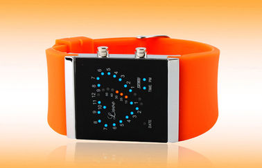 Montre-bracelet des filles LED Digital, montres électroniques de courroie bleue de silicone