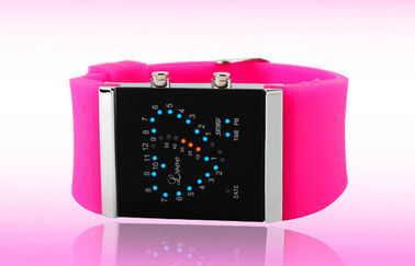 Montre-bracelet des filles LED Digital, montres électroniques de courroie bleue de silicone