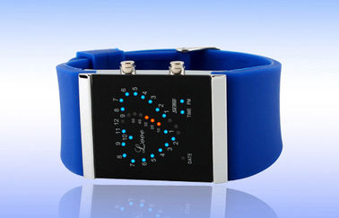 Montre-bracelet des filles LED Digital, montres électroniques de courroie bleue de silicone
