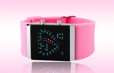 Montre-bracelet des filles LED Digital, montres électroniques de courroie bleue de silicone