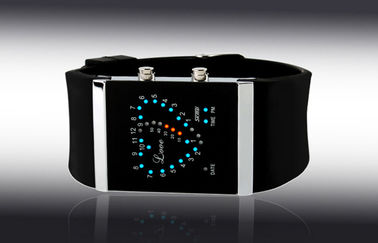 Montre-bracelet des filles LED Digital, montres électroniques de courroie bleue de silicone