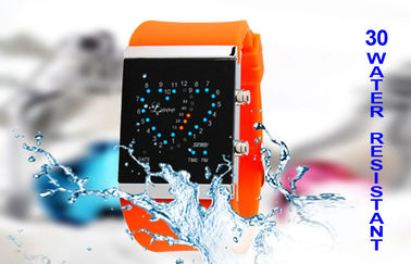 Montre-bracelet des filles LED Digital, montres électroniques de courroie bleue de silicone