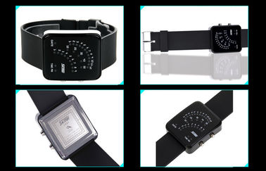 Noir 12/24 caisses d'alliage de montre-bracelet de l'heure LED Digital pour adolescent
