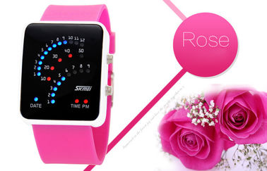 Noir 12/24 caisses d'alliage de montre-bracelet de l'heure LED Digital pour adolescent