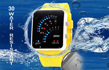 Noir 12/24 caisses d'alliage de montre-bracelet de l'heure LED Digital pour adolescent