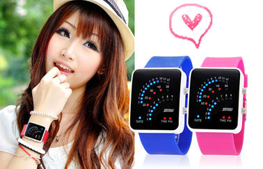 Noir 12/24 caisses d'alliage de montre-bracelet de l'heure LED Digital pour adolescent