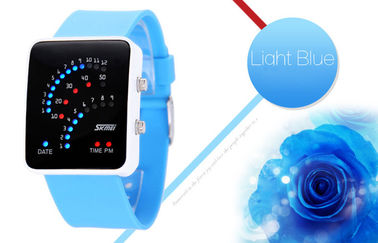 Noir 12/24 caisses d'alliage de montre-bracelet de l'heure LED Digital pour adolescent