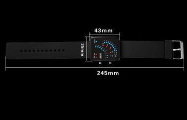 Noir 12/24 caisses d'alliage de montre-bracelet de l'heure LED Digital pour adolescent