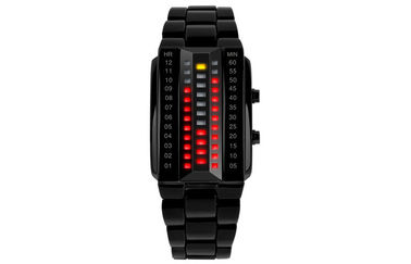 La montre unisexe de 3D LED a adapté la montre-bracelet noire de Digital d'alliage