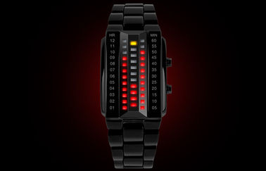 La montre unisexe de 3D LED a adapté la montre-bracelet noire de Digital d'alliage