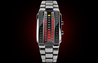La montre unisexe de 3D LED a adapté la montre-bracelet noire de Digital d'alliage