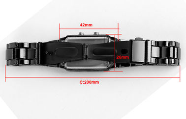 La montre unisexe de 3D LED a adapté la montre-bracelet noire de Digital d'alliage