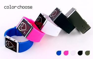 Montre de miroir de contre-jour d'EL de couples de style de coeur de montre-bracelet de LED Digital