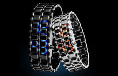 Montre samouraï de la lave LED de fer d'homme de Skmei, montre-bracelet de LED Digital