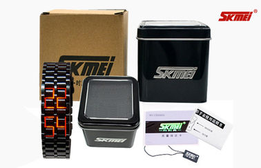 Montre samouraï de la lave LED de fer d'homme de Skmei, montre-bracelet de LED Digital