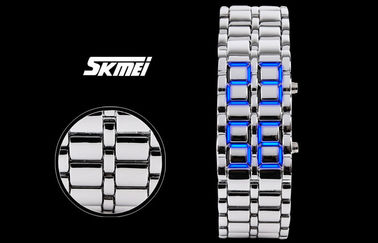 Montre samouraï de la lave LED de fer d'homme de Skmei, montre-bracelet de LED Digital