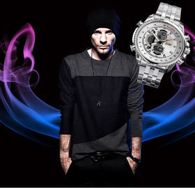 Quartz de luxe Movt du Japon de montre-bracelet d'affaires de résistant à l'eau pour l'homme