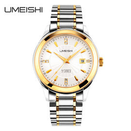 Montre de courroie en métal d'acier inoxydable du luxe 316L avec la caisse d'or en verre de saphir