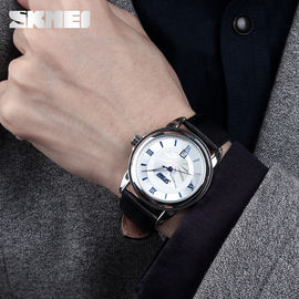 montre véritable 5ATM Japon Movt de courroie d'hommes de bracelet en cuir de mode de résistant à l'eau de 30M
