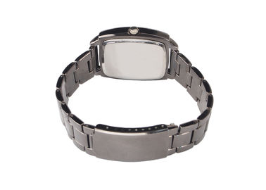 Montre-bracelet rectangulaire luxueuse en métal de résistance à l'eau pour les hommes/femmes
