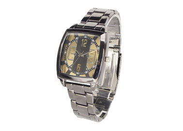 Montre-bracelet rectangulaire luxueuse en métal de résistance à l'eau pour les hommes/femmes