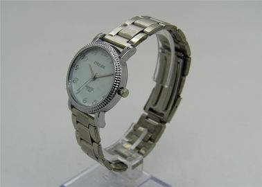 Cas analogue de finition modelée de cadran de noir de montre de courroie en métal de mouvement de Madame Japon
