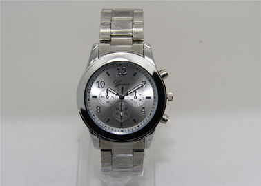 Analogue rond en alliage de zinc de montre-bracelet en métal avec la courroie d'acier inoxydable