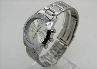 Analogue rond en alliage de zinc de montre-bracelet en métal avec la courroie d'acier inoxydable
