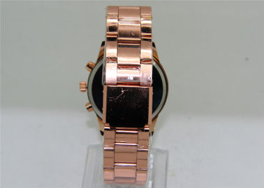 Montre de courroie en métal d'or de Rose/montre analogue 1ATM de quartz imperméable