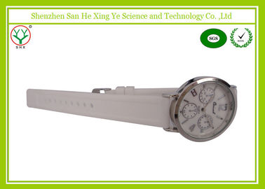Montres blanches de courroie de silicone d'atmosphère de la bande de montre 1 - 3 pour le logo Debossed de dames
