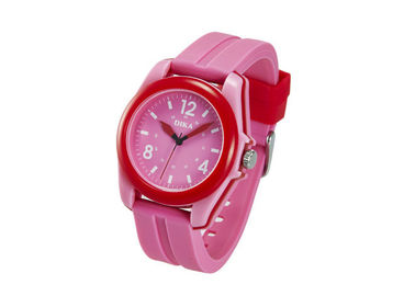 Montre en plastique électronique imperméable rouge intéressante de quartz pour des filles adaptées aux besoins du client