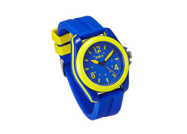 Montre en plastique colorée promotionnelle de quartz avec le visage de PMMA, montres-bracelet pour des garçons