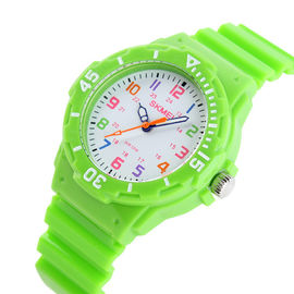 Montre en plastique rose de quartz pour la femme/enfants, montres automatiques de quartz
