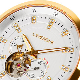 Montre mécanique d'acier inoxydable de résistant à l'eau des hommes 100M marquée verre de saphir