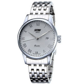 Style imperméable à piles japonais d'affaires de la montre 50m de quartz d'acier inoxydable