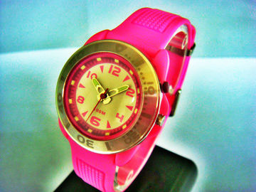 Montres de résistant à l'eau de la montre analogue de femmes de quartz d'acier inoxydable/100M