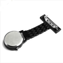 Montre FOB/gel de Stainess d'infirmière en acier noire de fantaisie de quartz avec la copie de logo