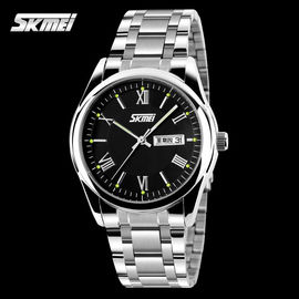Mouvement argenté du Japon de montre de quartz d'acier inoxydable, la montre-bracelet des hommes