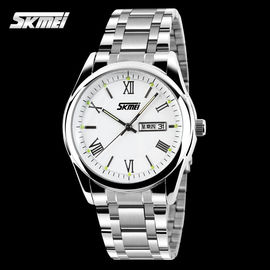 Mouvement argenté du Japon de montre de quartz d'acier inoxydable, la montre-bracelet des hommes