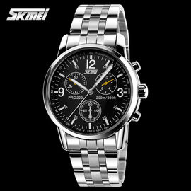 Résistant à l'eau élégant de la montre 50m de quartz d'acier inoxydable pour des hommes d'affaires